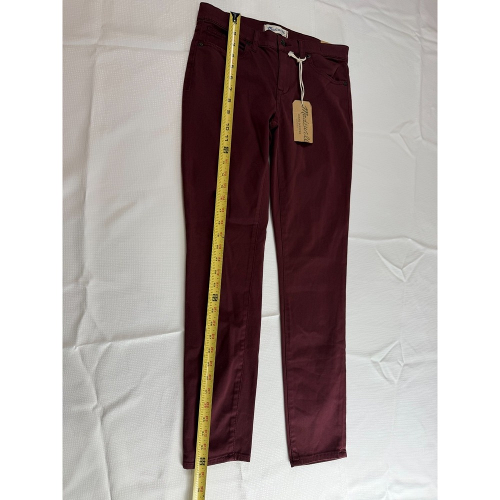 NWT Madewell Skinny Skinny Jeans Womens 28 Maroon Red Mid Rise Stretch 5-Pockets - Picture 12 of 12